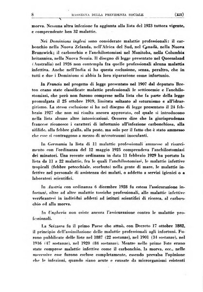 Rassegna della previdenza sociale assicurazioni e legislazione sociale, infortuni e igiene del lavoro