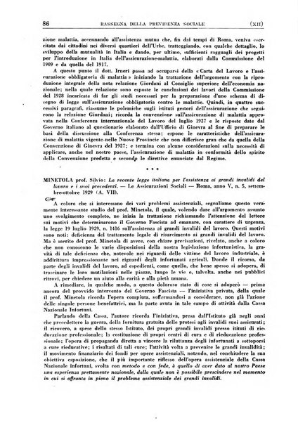 Rassegna della previdenza sociale assicurazioni e legislazione sociale, infortuni e igiene del lavoro