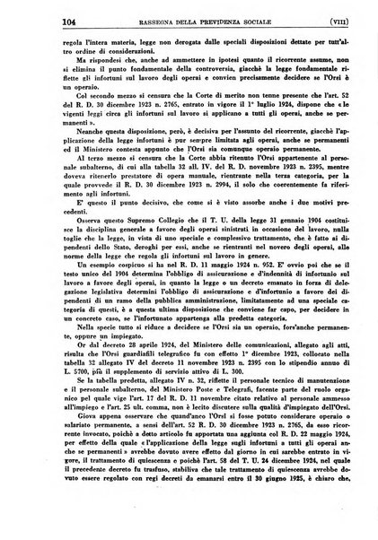 Rassegna della previdenza sociale assicurazioni e legislazione sociale, infortuni e igiene del lavoro