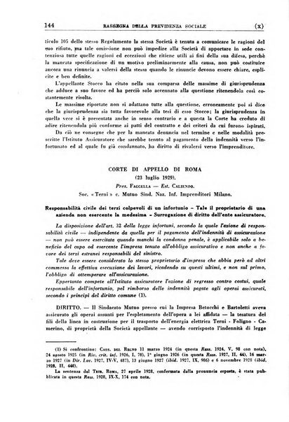 Rassegna della previdenza sociale assicurazioni e legislazione sociale, infortuni e igiene del lavoro