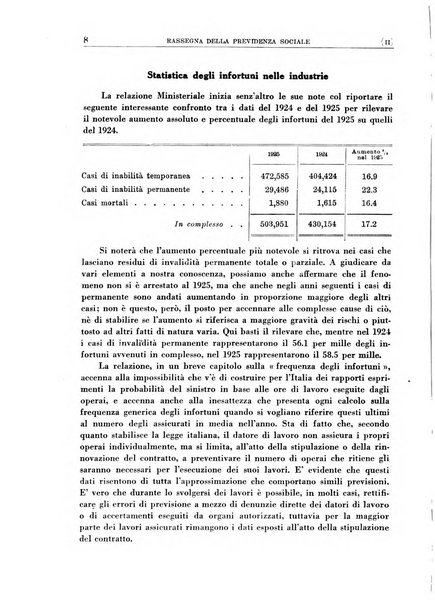 Rassegna della previdenza sociale assicurazioni e legislazione sociale, infortuni e igiene del lavoro