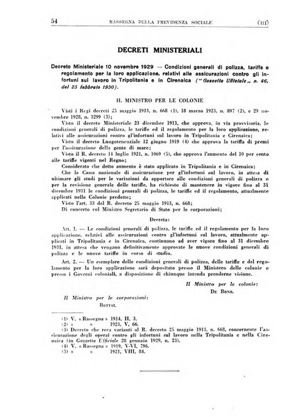 Rassegna della previdenza sociale assicurazioni e legislazione sociale, infortuni e igiene del lavoro