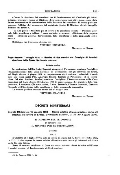 Rassegna della previdenza sociale assicurazioni e legislazione sociale, infortuni e igiene del lavoro