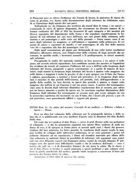 Rassegna della previdenza sociale assicurazioni e legislazione sociale, infortuni e igiene del lavoro