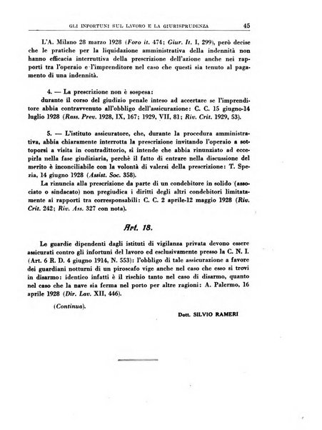 Rassegna della previdenza sociale assicurazioni e legislazione sociale, infortuni e igiene del lavoro