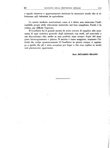 Rassegna della previdenza sociale assicurazioni e legislazione sociale, infortuni e igiene del lavoro