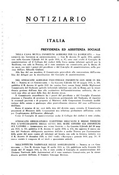 Rassegna della previdenza sociale assicurazioni e legislazione sociale, infortuni e igiene del lavoro