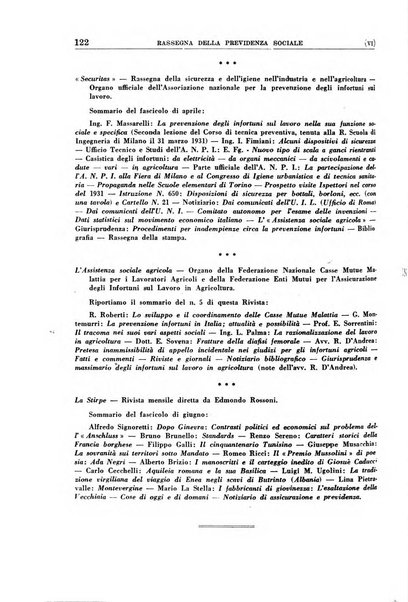 Rassegna della previdenza sociale assicurazioni e legislazione sociale, infortuni e igiene del lavoro