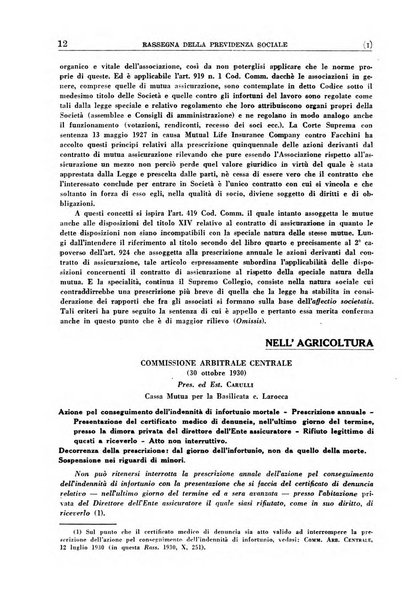 Rassegna della previdenza sociale assicurazioni e legislazione sociale, infortuni e igiene del lavoro