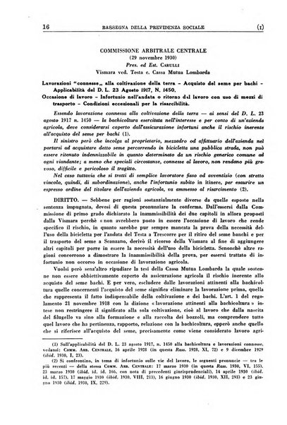 Rassegna della previdenza sociale assicurazioni e legislazione sociale, infortuni e igiene del lavoro