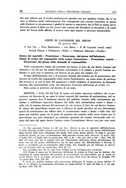 Rassegna della previdenza sociale assicurazioni e legislazione sociale, infortuni e igiene del lavoro