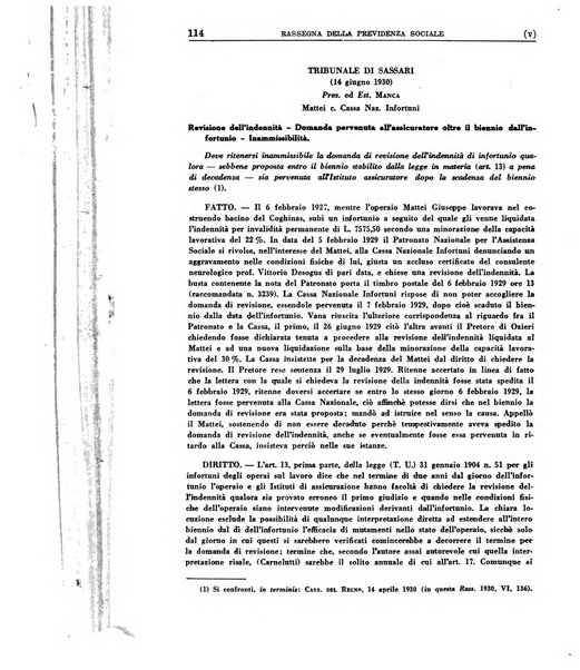 Rassegna della previdenza sociale assicurazioni e legislazione sociale, infortuni e igiene del lavoro