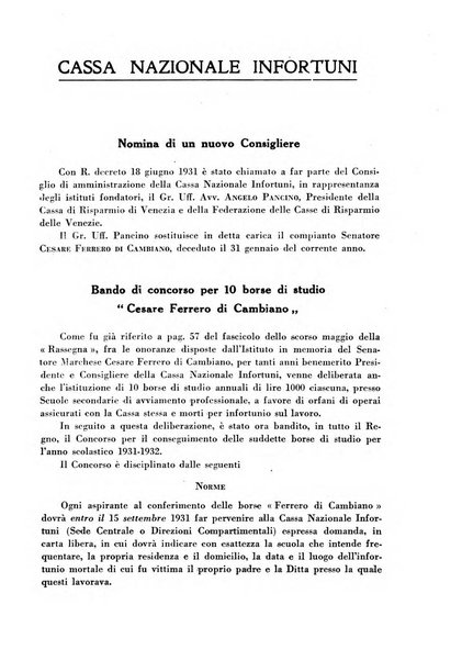 Rassegna della previdenza sociale assicurazioni e legislazione sociale, infortuni e igiene del lavoro