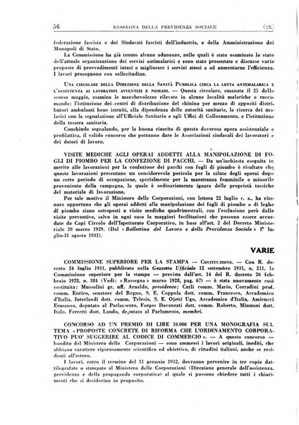 Rassegna della previdenza sociale assicurazioni e legislazione sociale, infortuni e igiene del lavoro