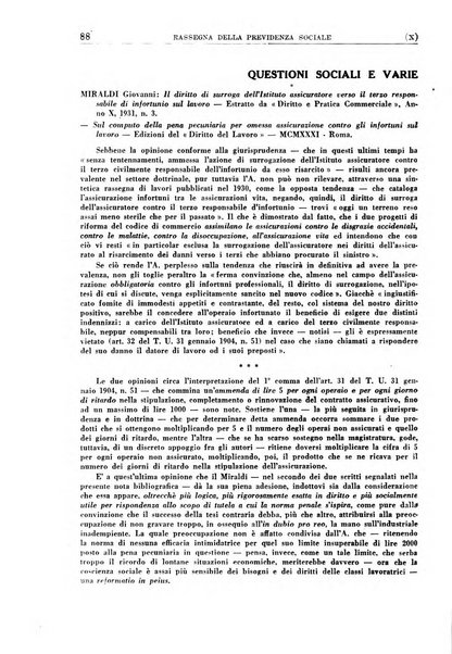 Rassegna della previdenza sociale assicurazioni e legislazione sociale, infortuni e igiene del lavoro