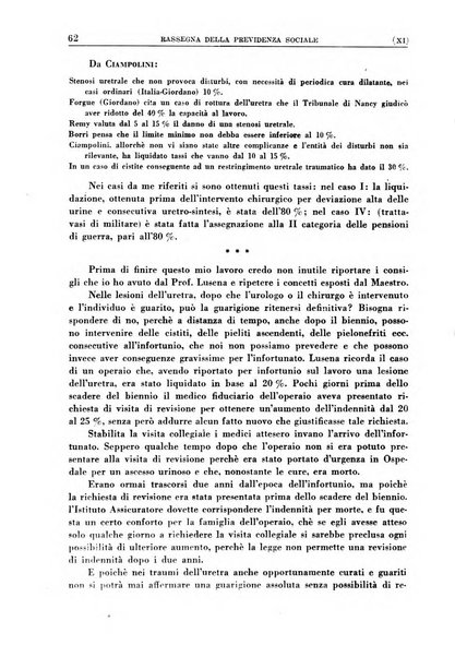 Rassegna della previdenza sociale assicurazioni e legislazione sociale, infortuni e igiene del lavoro