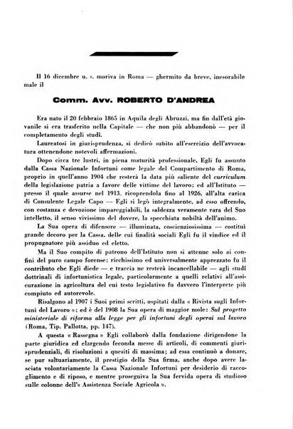 Rassegna della previdenza sociale assicurazioni e legislazione sociale, infortuni e igiene del lavoro