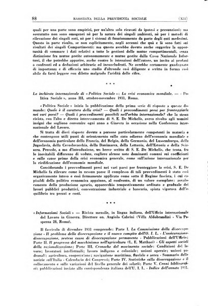 Rassegna della previdenza sociale assicurazioni e legislazione sociale, infortuni e igiene del lavoro