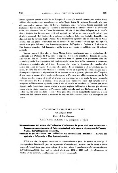 Rassegna della previdenza sociale assicurazioni e legislazione sociale, infortuni e igiene del lavoro