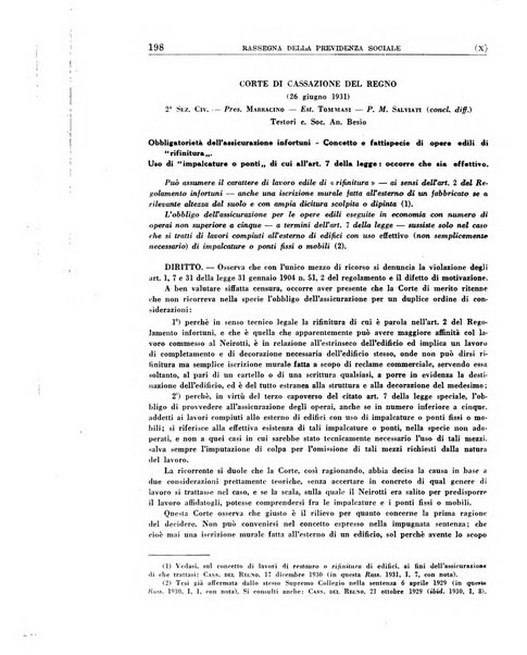 Rassegna della previdenza sociale assicurazioni e legislazione sociale, infortuni e igiene del lavoro