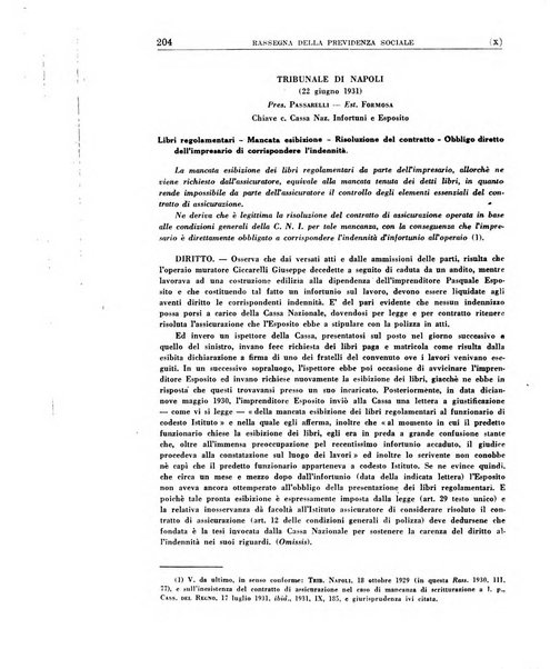 Rassegna della previdenza sociale assicurazioni e legislazione sociale, infortuni e igiene del lavoro