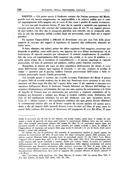 Rassegna della previdenza sociale assicurazioni e legislazione sociale, infortuni e igiene del lavoro