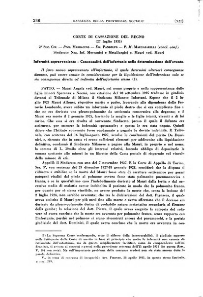 Rassegna della previdenza sociale assicurazioni e legislazione sociale, infortuni e igiene del lavoro