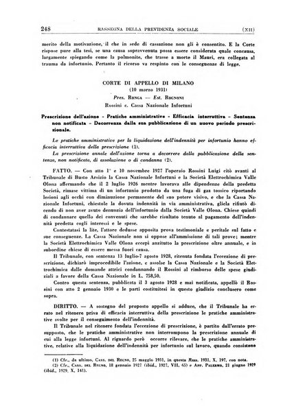 Rassegna della previdenza sociale assicurazioni e legislazione sociale, infortuni e igiene del lavoro