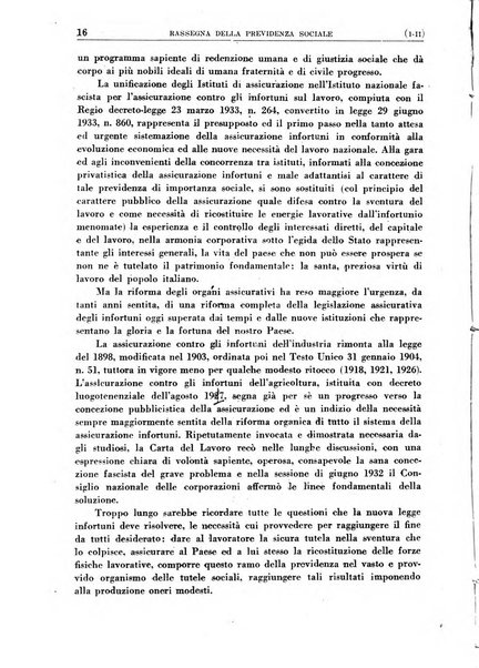 Rassegna della previdenza sociale assicurazioni e legislazione sociale, infortuni e igiene del lavoro