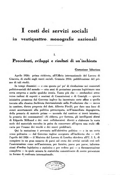 Rassegna della previdenza sociale assicurazioni e legislazione sociale, infortuni e igiene del lavoro