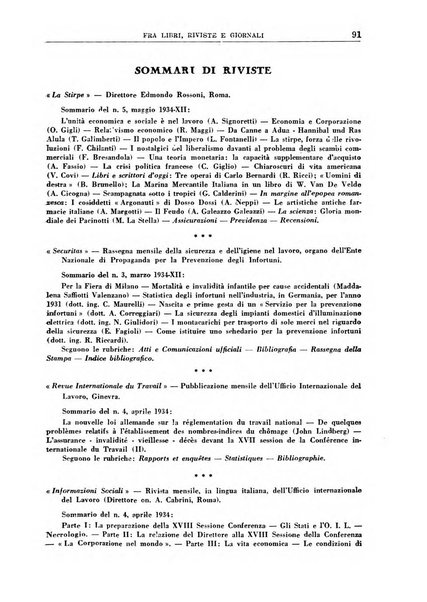 Rassegna della previdenza sociale assicurazioni e legislazione sociale, infortuni e igiene del lavoro