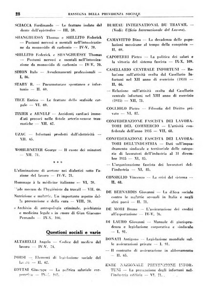 Rassegna della previdenza sociale assicurazioni e legislazione sociale, infortuni e igiene del lavoro