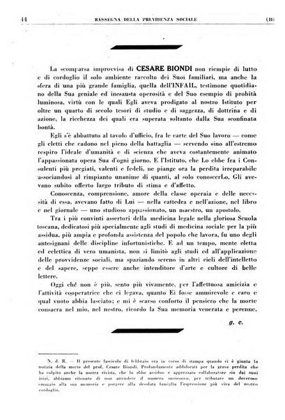 Rassegna della previdenza sociale assicurazioni e legislazione sociale, infortuni e igiene del lavoro