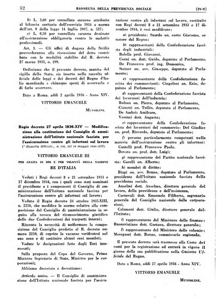 Rassegna della previdenza sociale assicurazioni e legislazione sociale, infortuni e igiene del lavoro