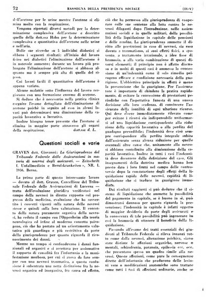 Rassegna della previdenza sociale assicurazioni e legislazione sociale, infortuni e igiene del lavoro