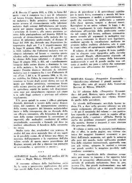 Rassegna della previdenza sociale assicurazioni e legislazione sociale, infortuni e igiene del lavoro