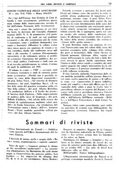 Rassegna della previdenza sociale assicurazioni e legislazione sociale, infortuni e igiene del lavoro