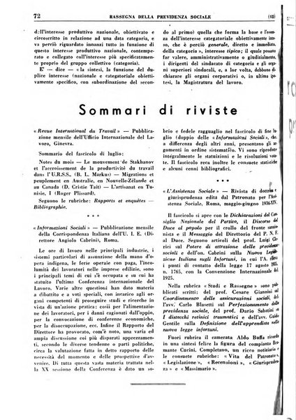 Rassegna della previdenza sociale assicurazioni e legislazione sociale, infortuni e igiene del lavoro