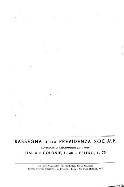 Rassegna della previdenza sociale assicurazioni e legislazione sociale, infortuni e igiene del lavoro