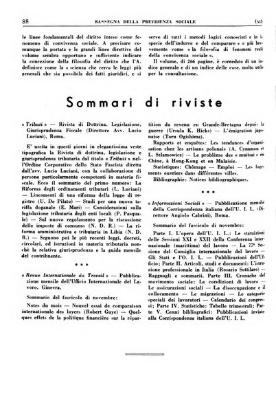 Rassegna della previdenza sociale assicurazioni e legislazione sociale, infortuni e igiene del lavoro