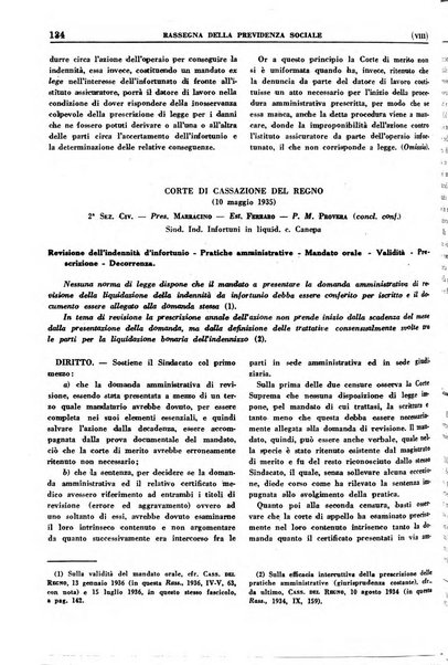 Rassegna della previdenza sociale assicurazioni e legislazione sociale, infortuni e igiene del lavoro