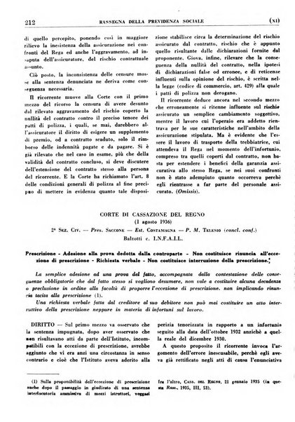 Rassegna della previdenza sociale assicurazioni e legislazione sociale, infortuni e igiene del lavoro