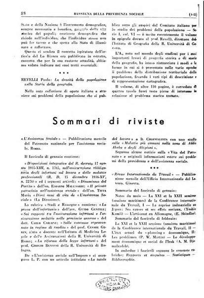 Rassegna della previdenza sociale assicurazioni e legislazione sociale, infortuni e igiene del lavoro