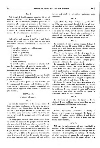 Rassegna della previdenza sociale assicurazioni e legislazione sociale, infortuni e igiene del lavoro