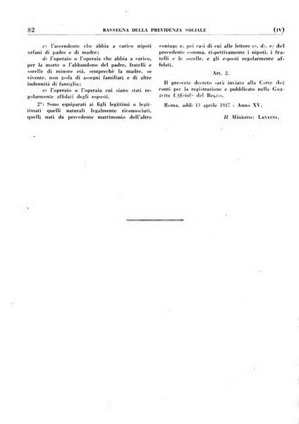 Rassegna della previdenza sociale assicurazioni e legislazione sociale, infortuni e igiene del lavoro