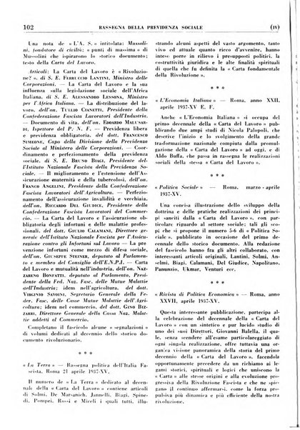 Rassegna della previdenza sociale assicurazioni e legislazione sociale, infortuni e igiene del lavoro