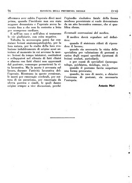 Rassegna della previdenza sociale assicurazioni e legislazione sociale, infortuni e igiene del lavoro