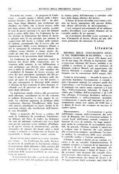 Rassegna della previdenza sociale assicurazioni e legislazione sociale, infortuni e igiene del lavoro