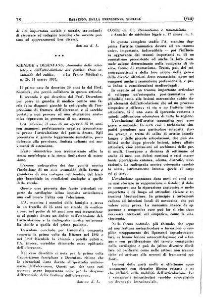 Rassegna della previdenza sociale assicurazioni e legislazione sociale, infortuni e igiene del lavoro