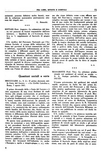 Rassegna della previdenza sociale assicurazioni e legislazione sociale, infortuni e igiene del lavoro